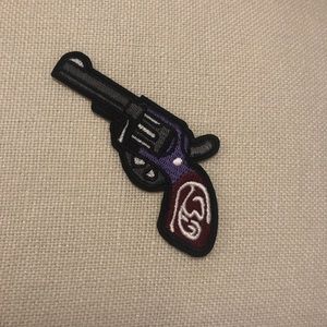 Pistol gun iron on patch